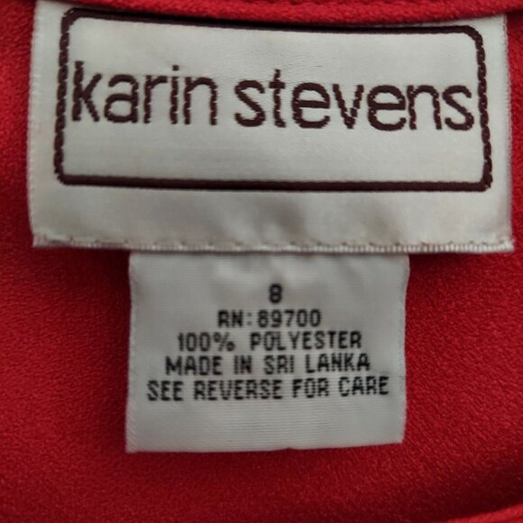 Karin Stevens Jacket Dress set Maxi Size 8 Red career formal wedding feminine - Picture 11 of 16